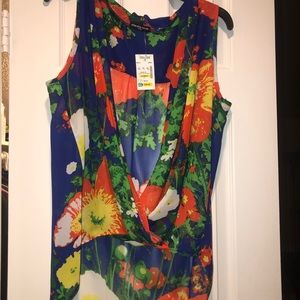 High low summery flower tank top
